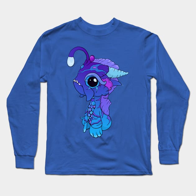 Blue and Purple Baby Angler Dragon Long Sleeve T-Shirt by Bitty Bitey Ones